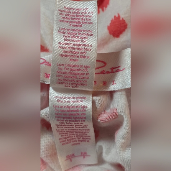 Oscar de la Renta Pink Polka Dot Ruffle Nightgown|Luxury Sleepwear|Night Top S - Picture 8 of 8